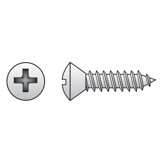 HILLMAN No. 4 Ga. X 1/2 in. L Phillips Oval Head Sheet Metal Screws 100 pk