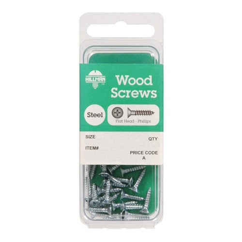 HILLMAN No. 4 Ga. X 1/2 in. L Phillips Zinc-Plated Coarse Wood Screws 30 pk