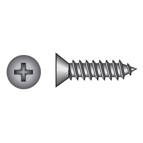 HILLMAN No. 4 Ga. X 3/4 in. L Phillips Flat Head Sheet Metal Screws 100 pk