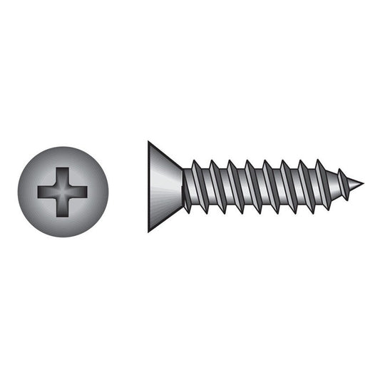 HILLMAN No. 4 Ga. X 5/8 in. L Phillips Flat Head Sheet Metal Screws 100 pk