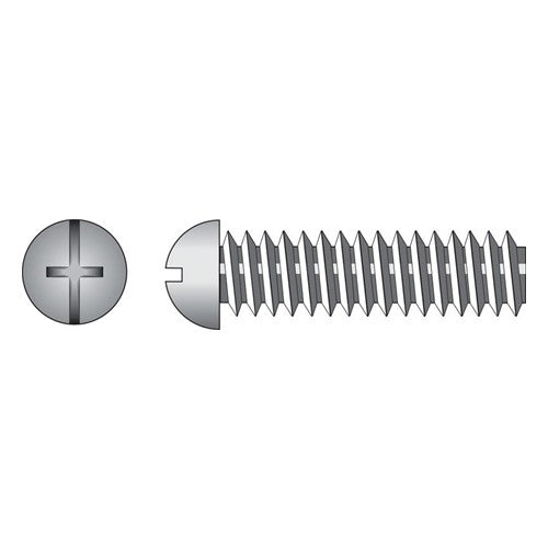 HILLMAN No. 6-32 Ga. X 1-1/2 in. L Combination Round Head Zinc-Plated Steel Machine Screws 100 pk
