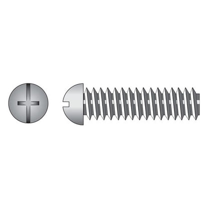 HILLMAN No. 6-32 Ga. X 1-1/4 in. L Combination Round Head Zinc-Plated Steel Machine Screws 100 pk