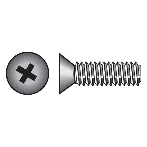 HILLMAN No. 6-32 Ga. X 1-1/4 in. L Phillips Flat Head Zinc-Plated Steel Machine Screws 100 pk
