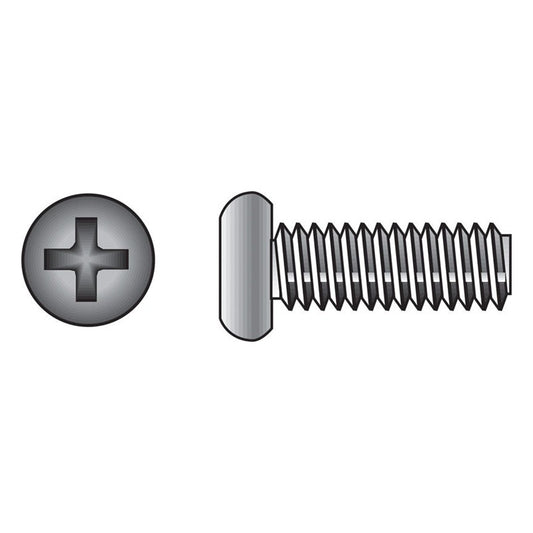 HILLMAN No. 6-32 Ga. X 1/2 in. L Phillips Pan Head Stainless Steel Machine Screws 100 pk