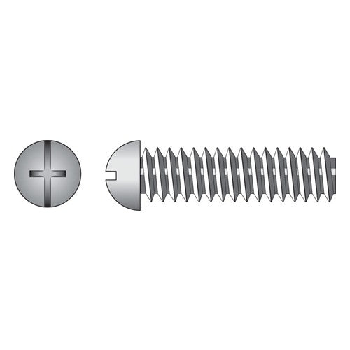 HILLMAN No. 6-32 Ga. X 1/4 in. L Combination Round Head Zinc-Plated Steel Machine Screws 100 pk