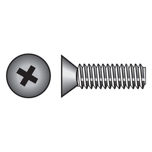HILLMAN No. 6-32 Ga. X 2 in. L Phillips Flat Head Zinc-Plated Steel Machine Screws 100 pk