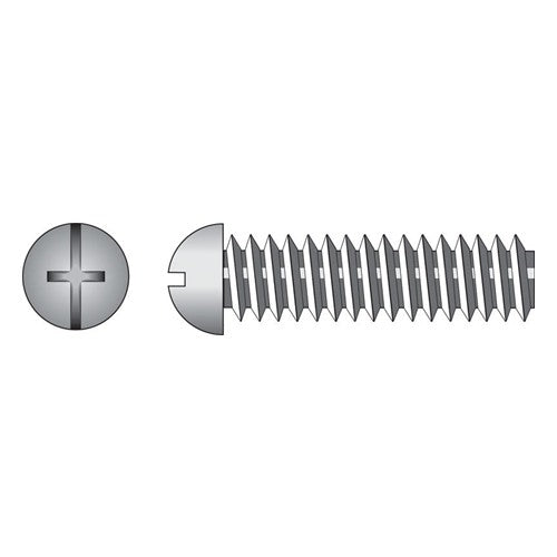 HILLMAN No. 6-32 Ga. X 3/8 in. L Combination Round Head Zinc-Plated Steel Machine Screws 100 pk