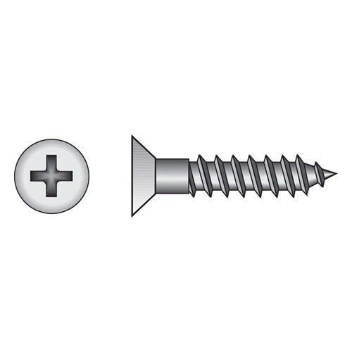 HILLMAN No. 6 Ga. X 1-1/2 in. L Phillips Zinc-Plated Coarse Wood Screws 100 pk