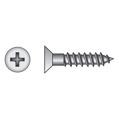 HILLMAN No. 6 Ga. X 1-1/2 in. L Phillips Zinc-Plated Coarse Wood Screws 100 pk