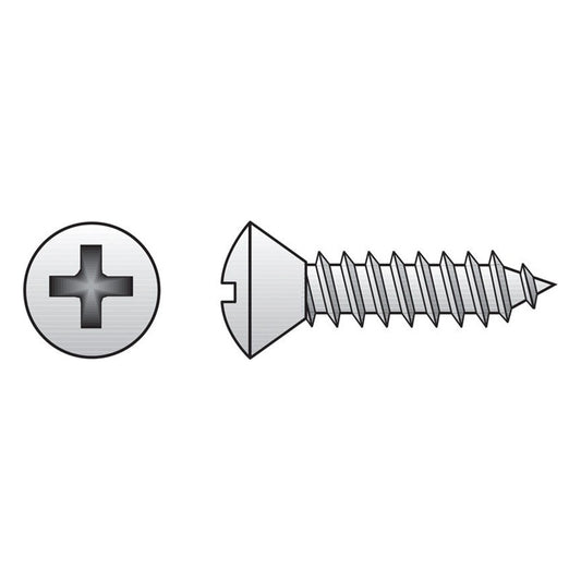 HILLMAN No. 6 Ga. X 1-1/4 in. L Phillips Oval Head Sheet Metal Screws 100 pk