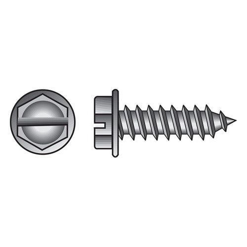 HILLMAN No. 6 Ga. X 1-1/4 in. L Slotted Hex Washer Head Sheet Metal Screws 100 pk