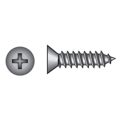 HILLMAN No. 6 Ga. X 1/2 in. L Phillips Flat Head Sheet Metal Screws 100 pk