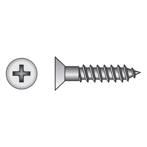 HILLMAN No. 6 Ga. X 1/2 in. L Phillips Zinc-Plated Coarse Wood Screws 100 pk