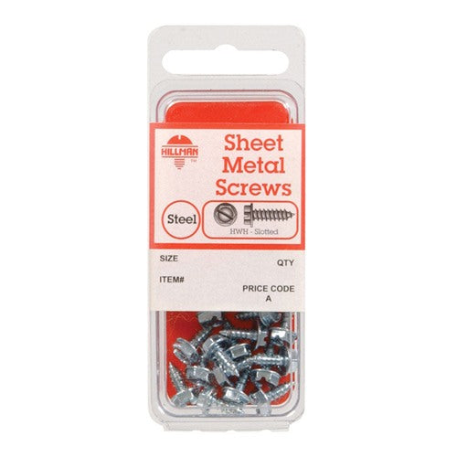 HILLMAN No. 6 Ga. X 1/2 in. L Slotted Hex Washer Head Sheet Metal Screws 10 pk