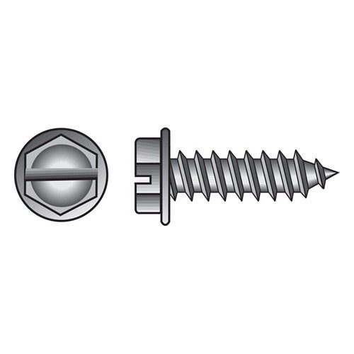 HILLMAN No. 6 Ga. X 1 in. L Slotted Hex Washer Head Sheet Metal Screws 100 pk