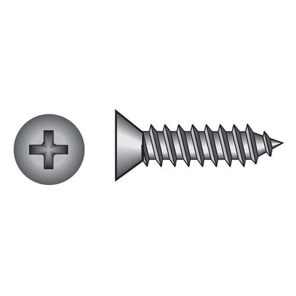 HILLMAN No. 6 Ga. X 3/4 in. L Phillips Flat Head Sheet Metal Screws 100 pk
