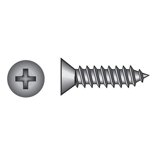 HILLMAN No. 6 Ga. X 3/4 in. L Phillips Flat Head Sheet Metal Screws 100 pk