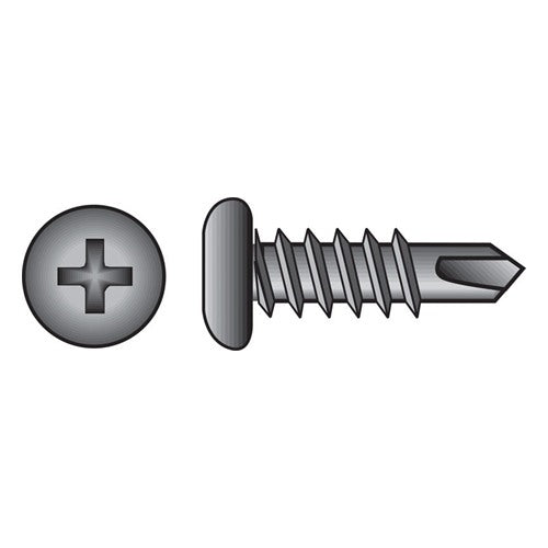 HILLMAN No. 6 Ga. X 3/8 in. L Phillips Pan Head Sheet Metal Screws 1 pk
