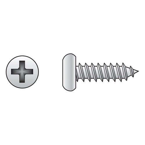 HILLMAN No. 6 Ga. X 3/8 in. L Phillips Pan Head Sheet Metal Screws 100 pk