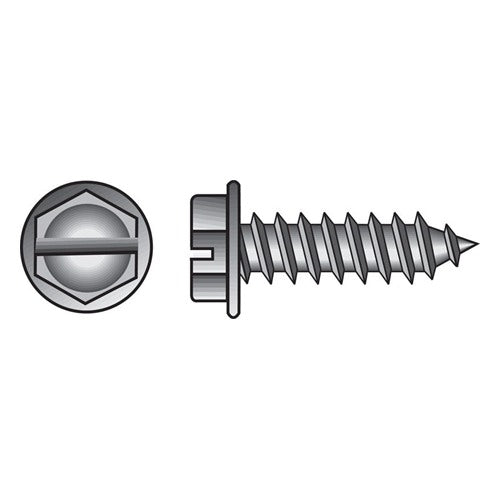HILLMAN No. 6 Ga. X 5/8 in. L Slotted Hex Washer Head Sheet Metal Screws 100 pk