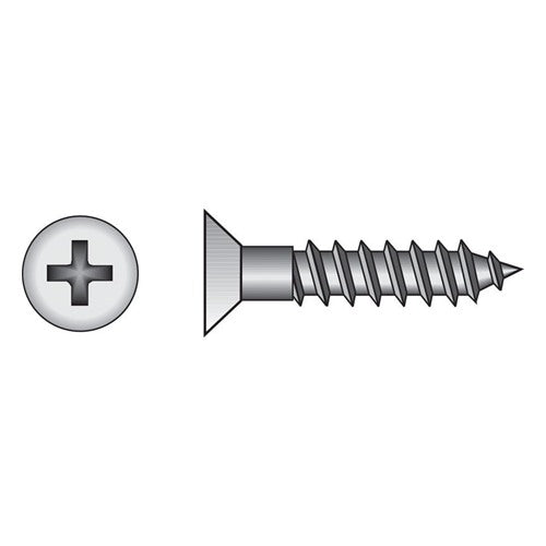HILLMAN No. 6 X 2 in. L Phillips Zinc-Plated Coarse Wood Screws 100 pk