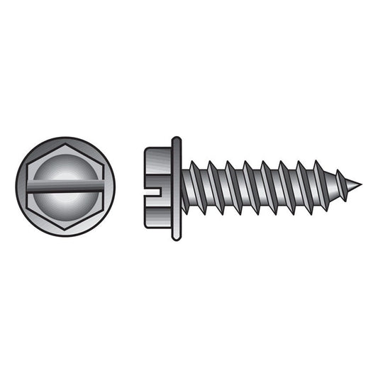 HILLMAN No. 7 Ga. X 1/2 in. L Slotted Hex Washer Head Sheet Metal Screws 100 pk
