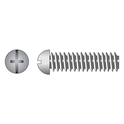 HILLMAN No. 8-32 Ga. X 1-1/2 in. L Combination Round Head Zinc-Plated Steel Machine Screws 100 pk