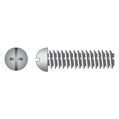 HILLMAN No. 8-32 Ga. X 1-1/2 in. L Combination Round Head Zinc-Plated Steel Machine Screws 100 pk