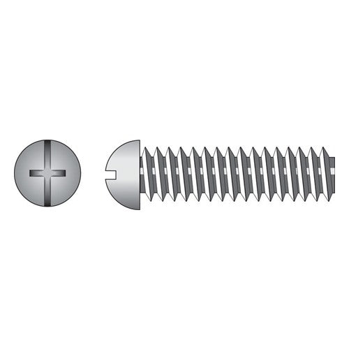 HILLMAN No. 8-32 Ga. X 1-1/4 in. L Combination Round Head Zinc-Plated Steel Machine Screws 100 pk