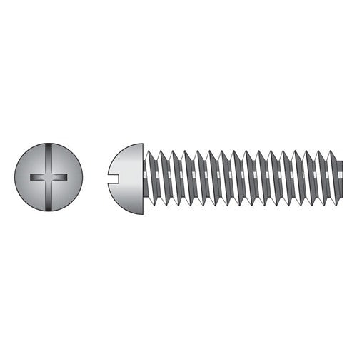 HILLMAN No. 8-32 Ga. X 1/2 in. L Combination Round Head Zinc-Plated Steel Machine Screws 100 pk