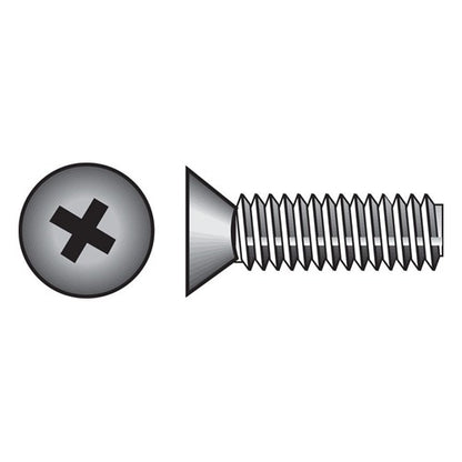 HILLMAN No. 8-32 Ga. X 1/2 in. L Phillips Flat Head Zinc-Plated Steel Machine Screws 100 pk
