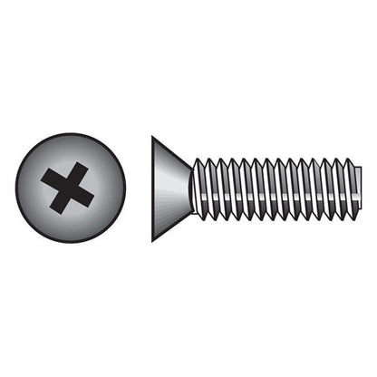 HILLMAN No. 8-32 Ga. X 1 in. L Phillips Flat Head Zinc-Plated Steel Machine Screws 100 pk