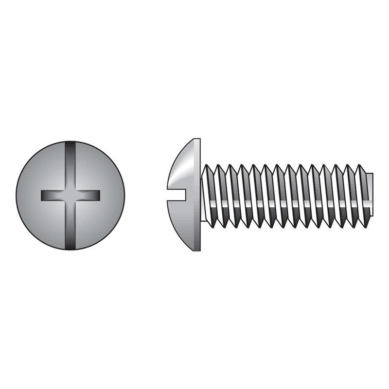 HILLMAN No. 8-32 Ga. X 2 in. L Combination Truss Head Zinc-Plated Steel Machine Screws 100 pk
