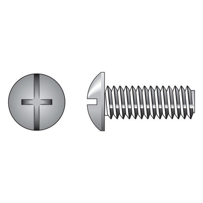 HILLMAN No. 8-32 Ga. X 2 in. L Combination Truss Head Zinc-Plated Steel Machine Screws 100 pk