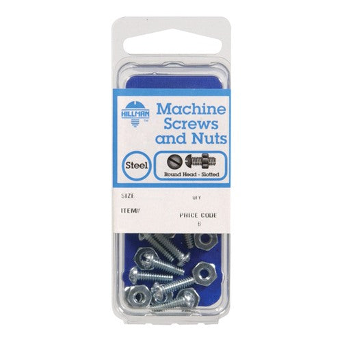 HILLMAN No. 8-32 in. X 3/4 in. L Slotted Round Head Zinc-Plated Steel Machine Screws 1 pk