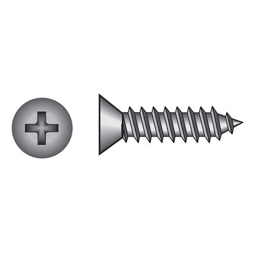 HILLMAN No. 8 Ga. X 1-1/2 in. L Phillips Flat Head Sheet Metal Screws 100 pk