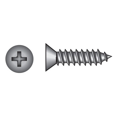 HILLMAN No. 8 Ga. X 1-1/2 in. L Phillips Flat Head Sheet Metal Screws 100 pk
