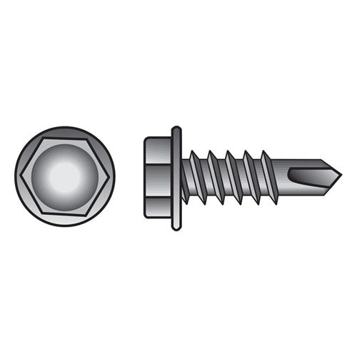 HILLMAN No. 8 Ga. X 1-1/2 in. L Phillips Hex Washer Head Sheet Metal Screws 100 pk