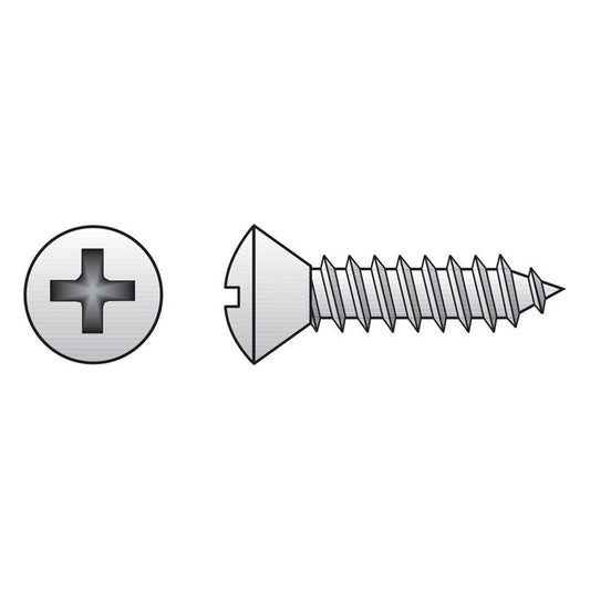 HILLMAN No. 8 Ga. X 1-1/2 in. L Phillips Oval Head Sheet Metal Screws 100 pk