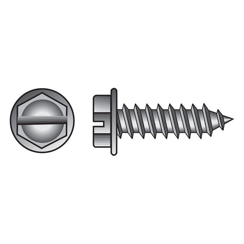 HILLMAN No. 8 Ga. X 1-1/2 in. L Slotted Hex Washer Head Sheet Metal Screws 1 pk