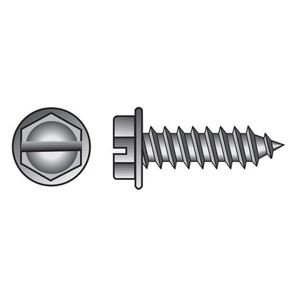 HILLMAN No. 8 Ga. X 1-1/2 in. L Slotted Hex Washer Head Sheet Metal Screws 1 pk
