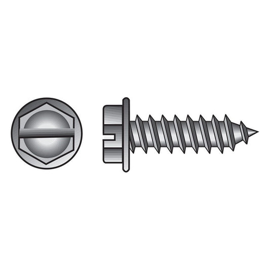 HILLMAN No. 8 Ga. X 1-1/2 in. L Slotted Hex Washer Head Sheet Metal Screws 1 pk