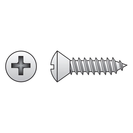 HILLMAN No. 8 Ga. X 1-1/4 in. L Phillips Oval Head Sheet Metal Screws 100 pk