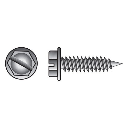 HILLMAN No. 8 Ga. X 1/2 in. L Slotted Hex Washer Head Sheet Metal Screws 1 pk
