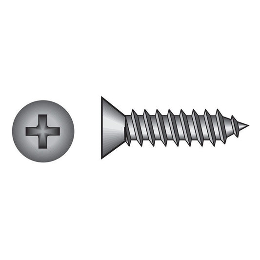 HILLMAN No. 8 Ga. X 1 in. L Phillips Flat Head Sheet Metal Screws 100 pk