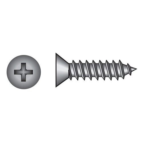 HILLMAN No. 8 Ga. X 1 in. L Phillips Flat Head Sheet Metal Screws 100 pk