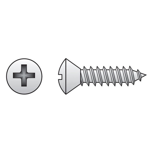HILLMAN No. 8 Ga. X 1 in. L Phillips Oval Head Sheet Metal Screws 100 pk