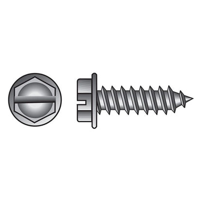 HILLMAN No. 8 Ga. X 1 in. L Slotted Hex Washer Head Sheet Metal Screws 100 pk — Steel