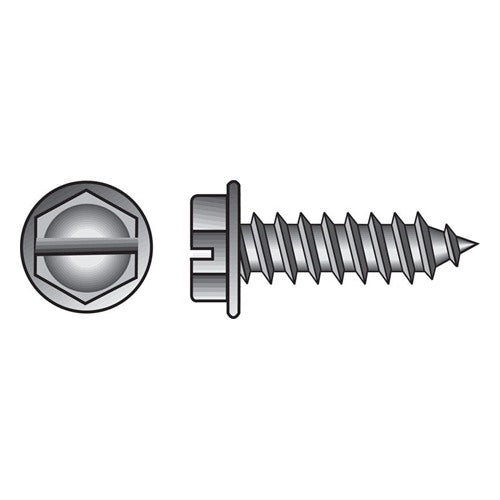 HILLMAN No. 8 Ga. X 1 in. L Slotted Hex Washer Head Sheet Metal Screws 100 pk — Steel