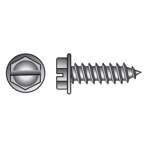 HILLMAN No. 8 Ga. X 2 in. L Slotted Hex Washer Head Sheet Metal Screws 100 pk